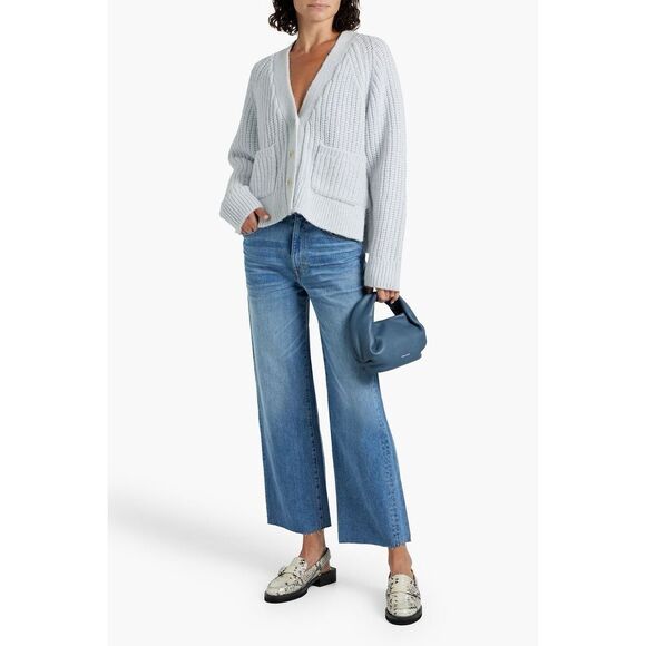 A.L.C. Women's Gray Cleveland Wool Alpaca Blend Button Front Cardigan Large NWOT - Picture 2 of 10